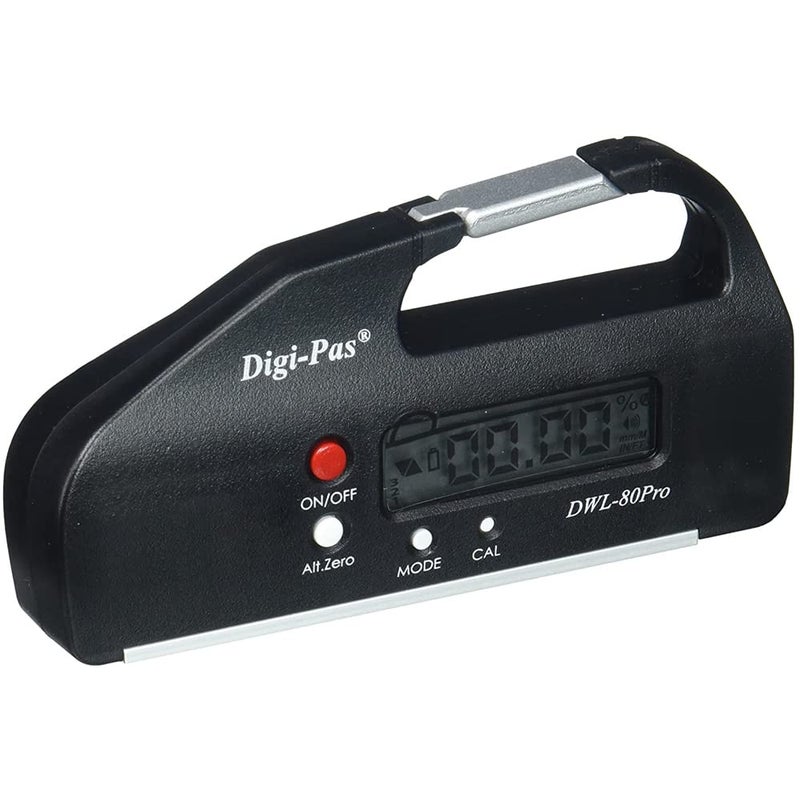 Digi-Pas مستوى رقمي بحجم الجيب DigiPas DWL80PRO، مقياس زاوية إلكتروني، منقلة، كاشف زاوية، مقياس ميل، 0.05° 4 بوصة، أسود - Image 1